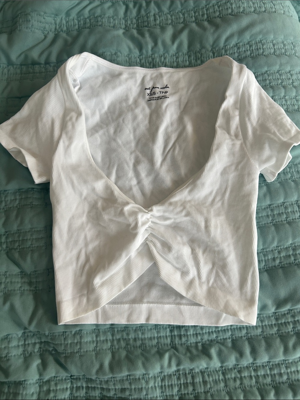 Urban Outfitters White Seamless Ruched Tee